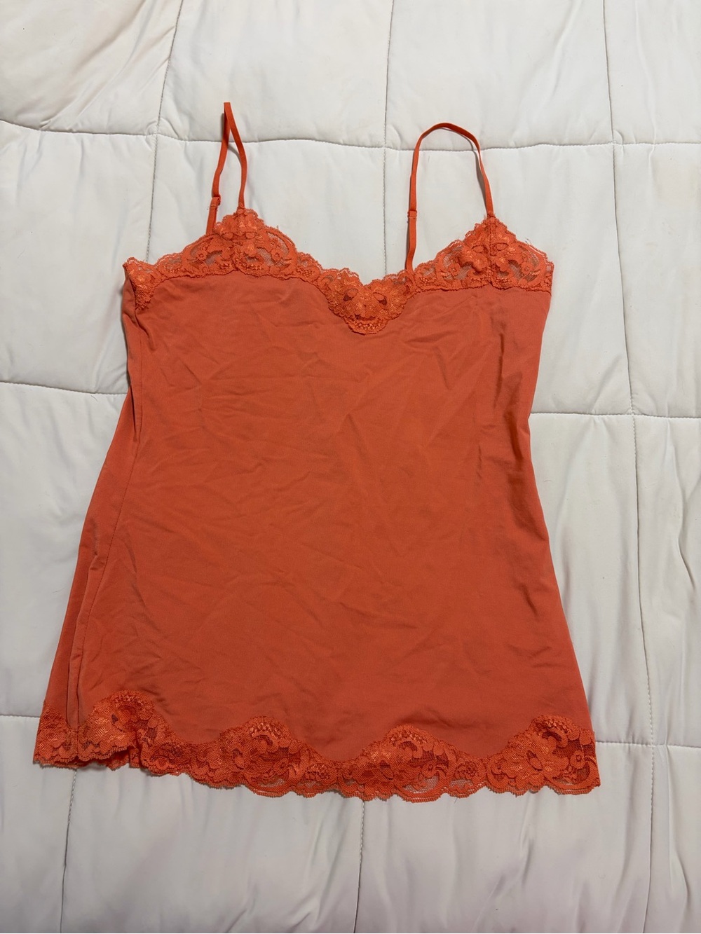 Y2k Smart Set Orange Lace-Trim Camisole